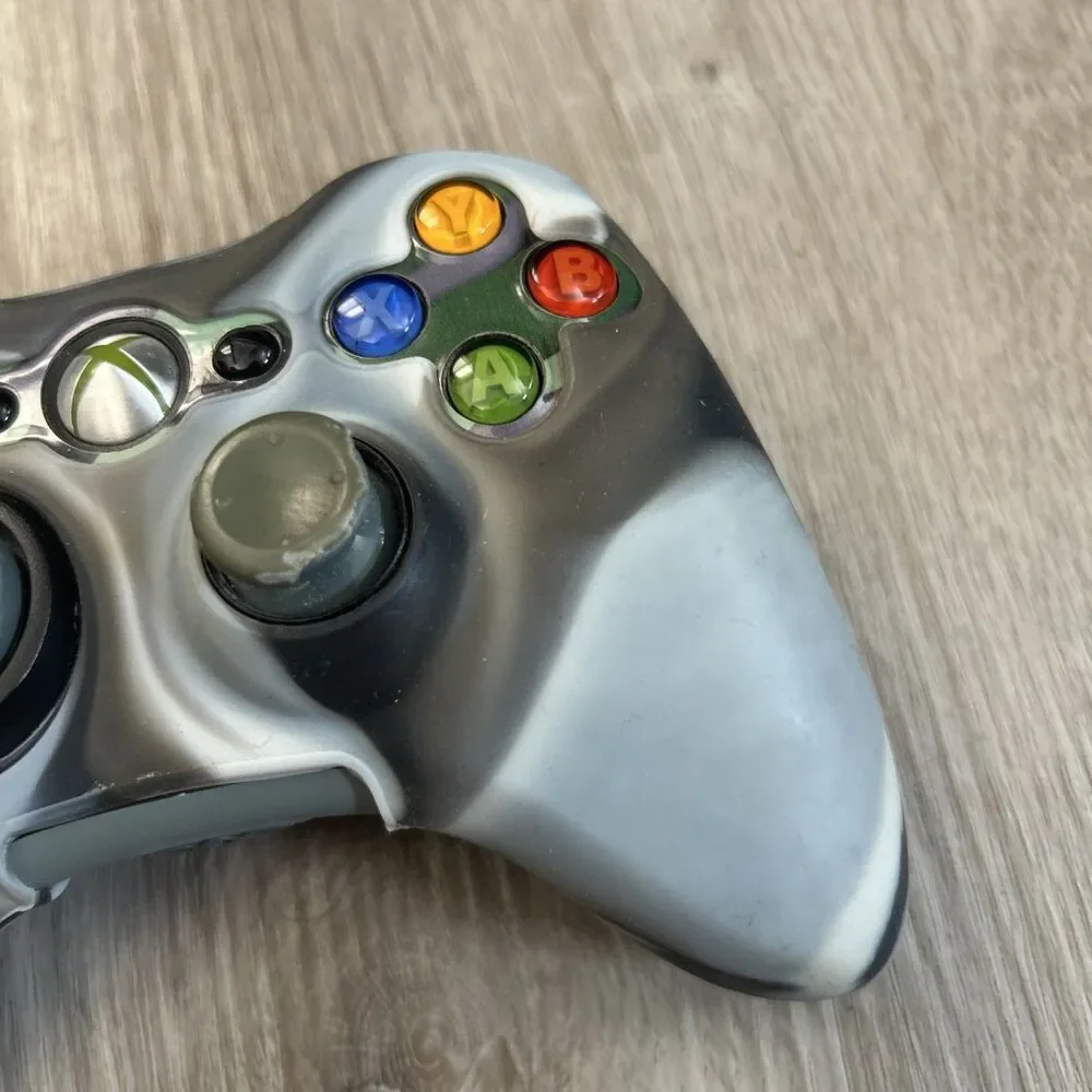 Microsoft Xbox 360 Wireless Controller Black Tested Works NO Battery Cover READ